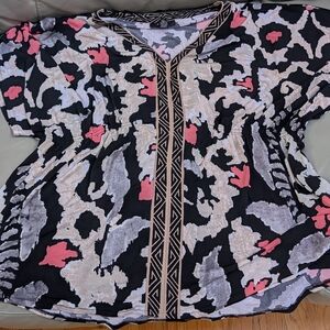 Alfani Black and White Graphic Relaxed Blouse